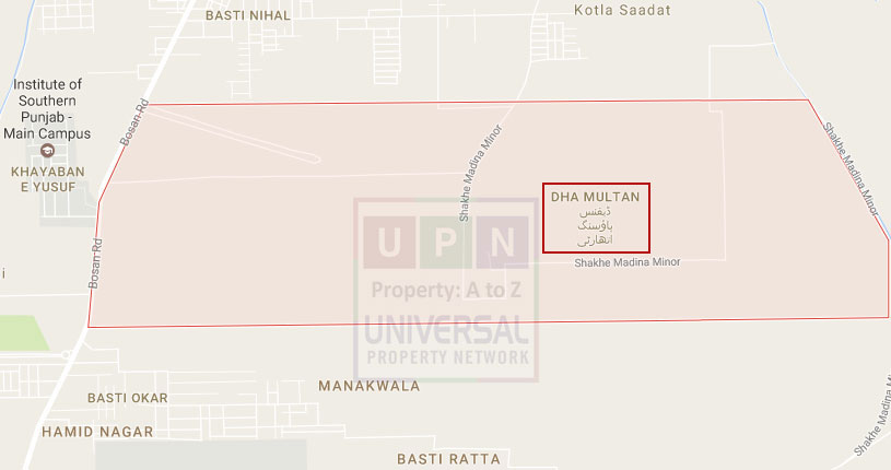 dha multan location map