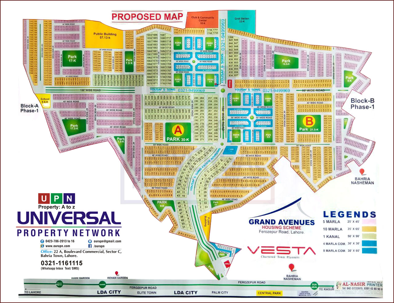 Grand Avenues Housing Scheme Lahore Map