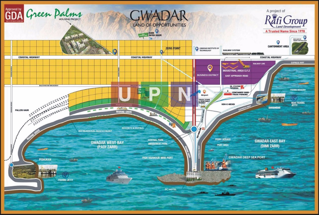 location map of Green Palms Gwadar