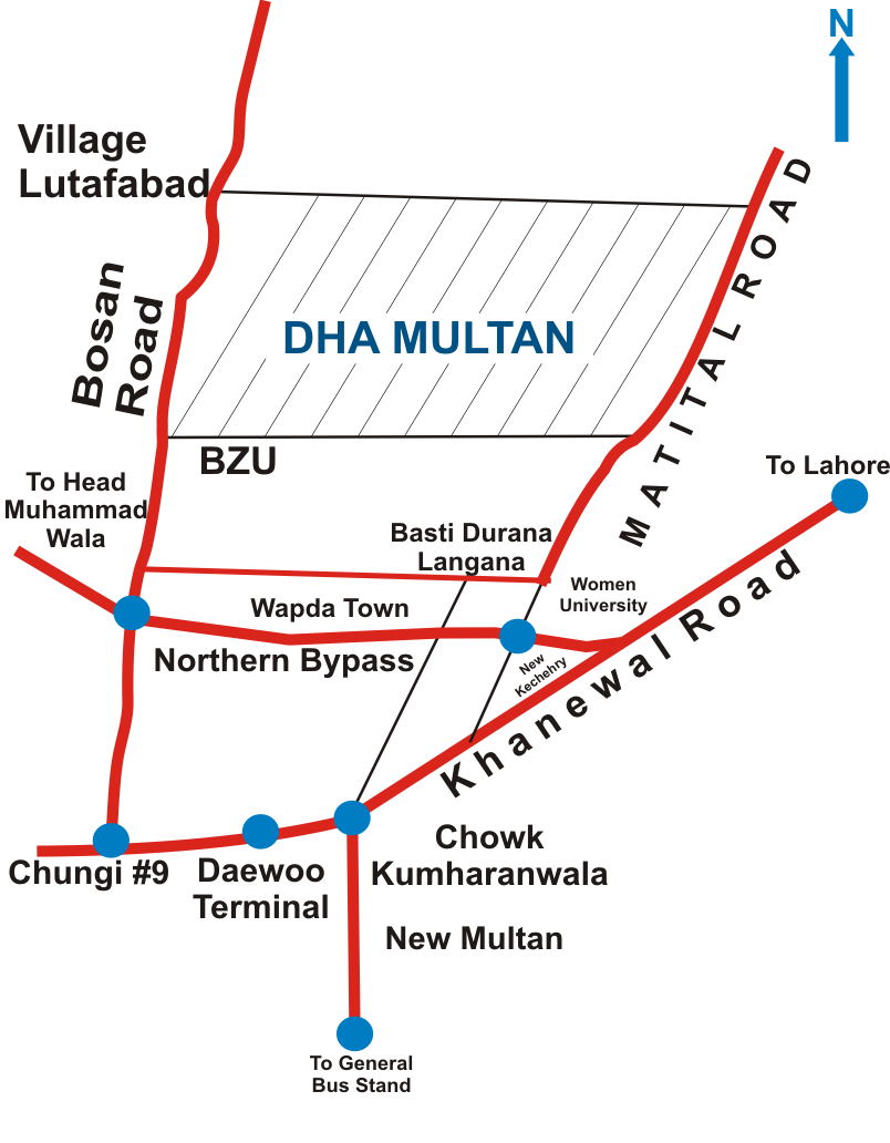 DHA Multan site map