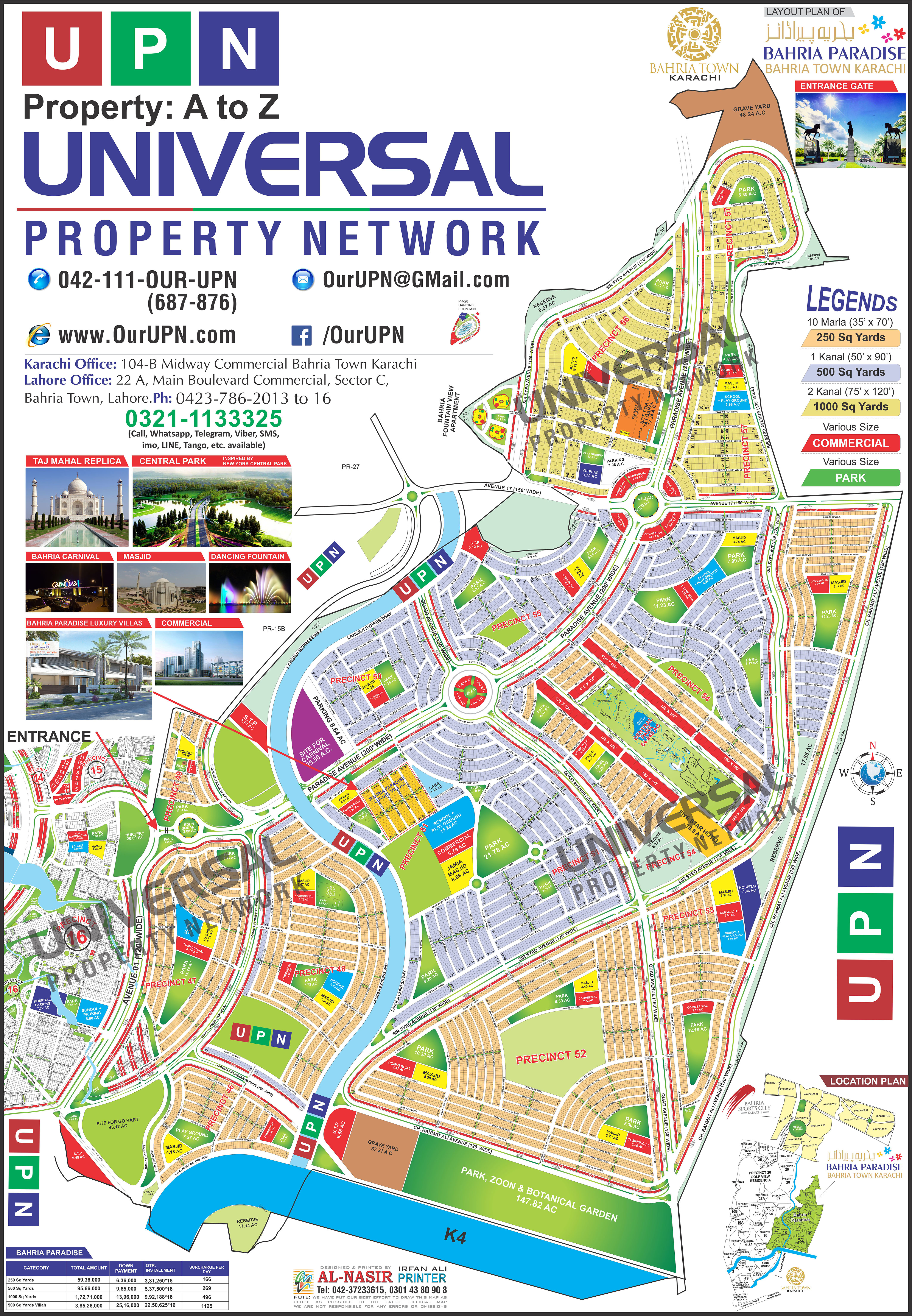 Bahria Paradise Karachi Map UPN