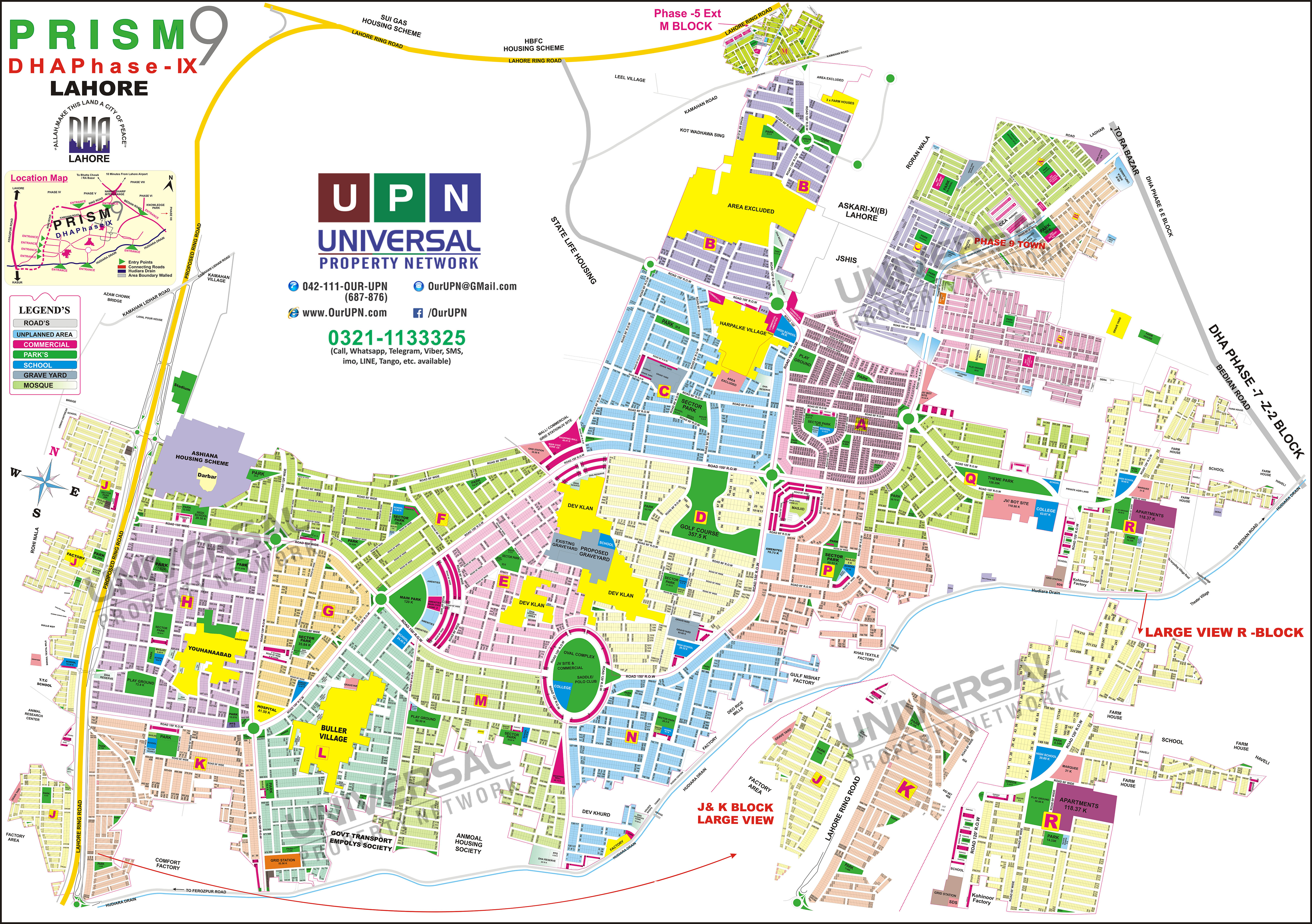 Dha Phase 9 Prism Map Lahore Real Estate Maps Updated Maps
