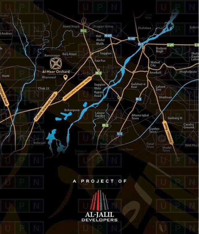 Al-Noor Orchrad Housing Scheme Location Map