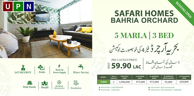 Safari Homes – A New Deal of 5 Marla Low Cost Homes on Installments – Bahria Orchard Lahore