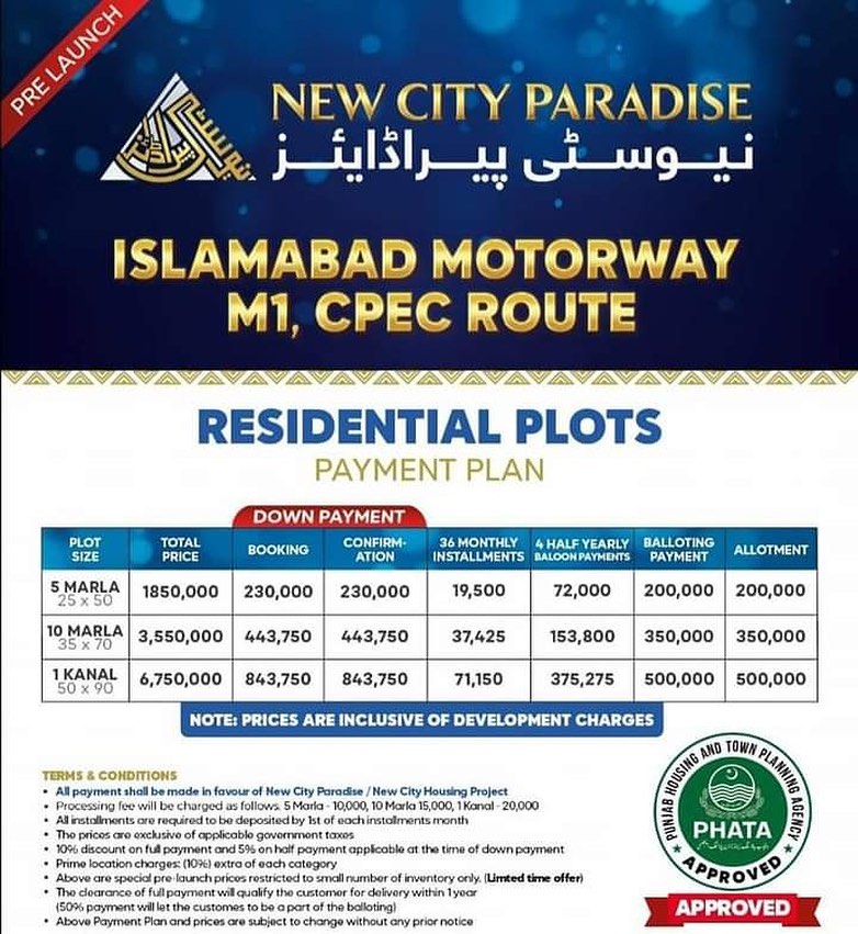 New City Paradise Payment Plan