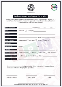 Bahria Town Karachi 2 Application Form