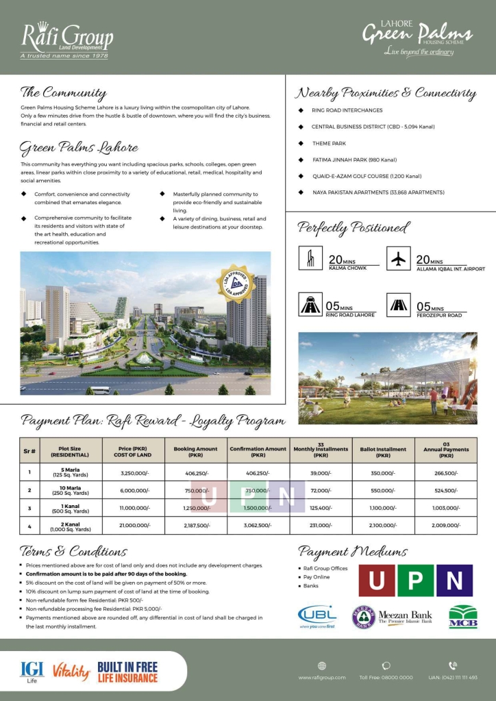 Green Palms Lahore Payment Plan