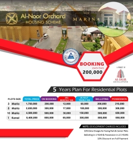 Al-Noor Orchard West Marina Residential Payment Plan